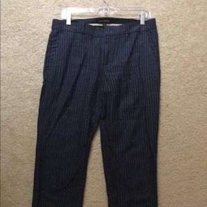 Navy and cream striped dress pant
